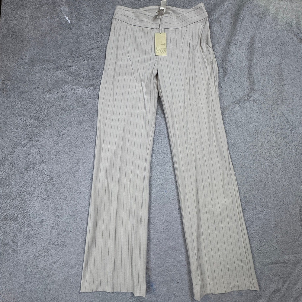 NWT Sigrid Olsen Sport Women's Grey Pinstripe Trousers Size 6 (W30in. x‎ L32in.)